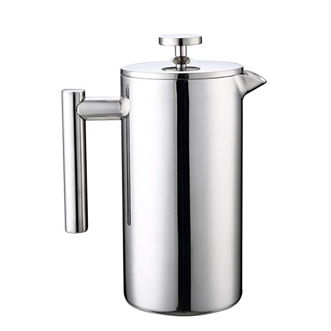 Sure-up European Double Stainless Steel Coffee Press Pot French press(1 Liter)OSUN