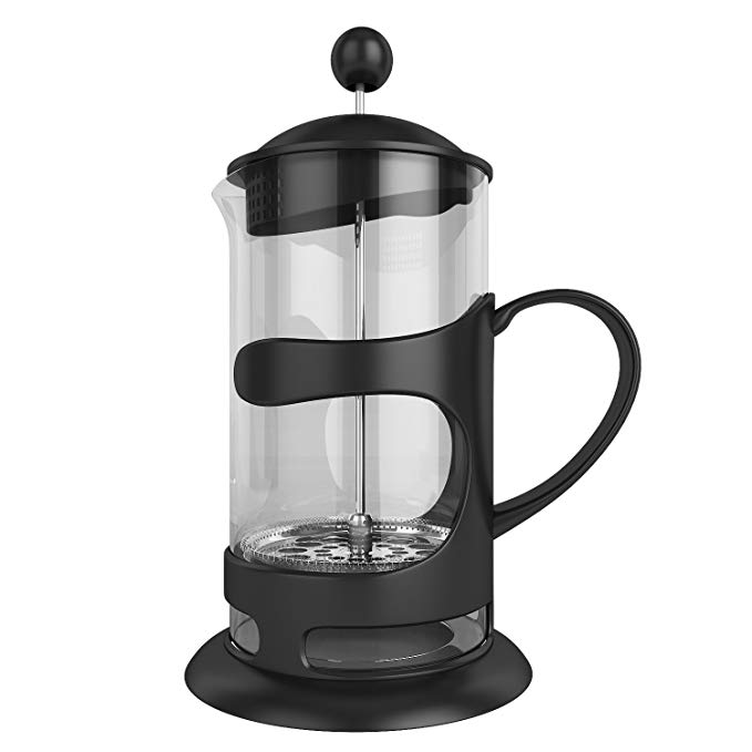 Homdox 1L French Press Tea Maker Espresso Maker 304 Grade Stainless Steel Plunger Heat Resistant Borosilicate Glass 8 Cups 34 Oz