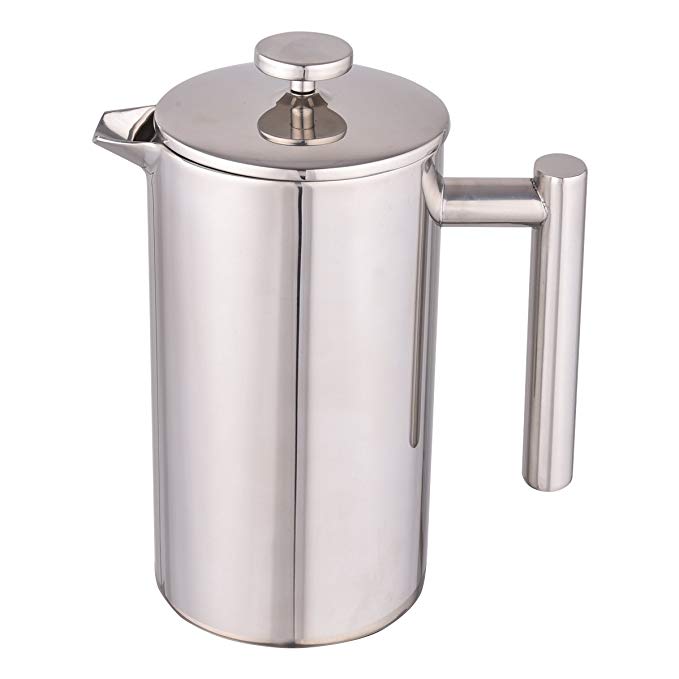 Giantex Stainless Steel French Press Coffee Maker Double-Wall 304 Grade Stainless Steel Espresso Tea Maker, 1 Liter, 34 OZ