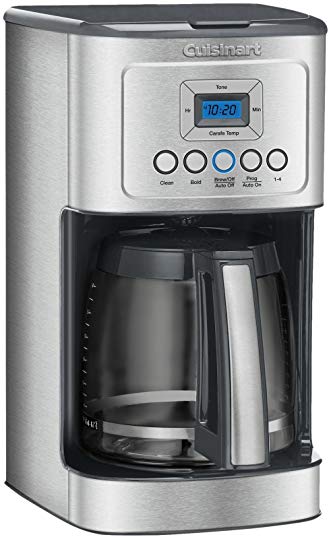 Cuisinart DCC-3200 14-Cup Glass Carafe with Stainless Steel Handle Programmable Coffeemaker, Black Steel