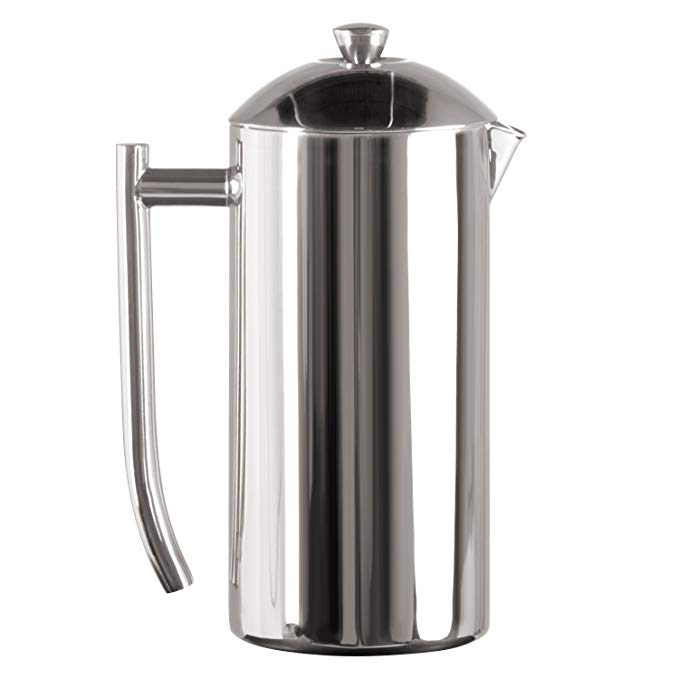 Frieling USA Double Wall Stainless Steel French Press Coffee Maker with Patented Dual Screen, Polished, 36-Ounce