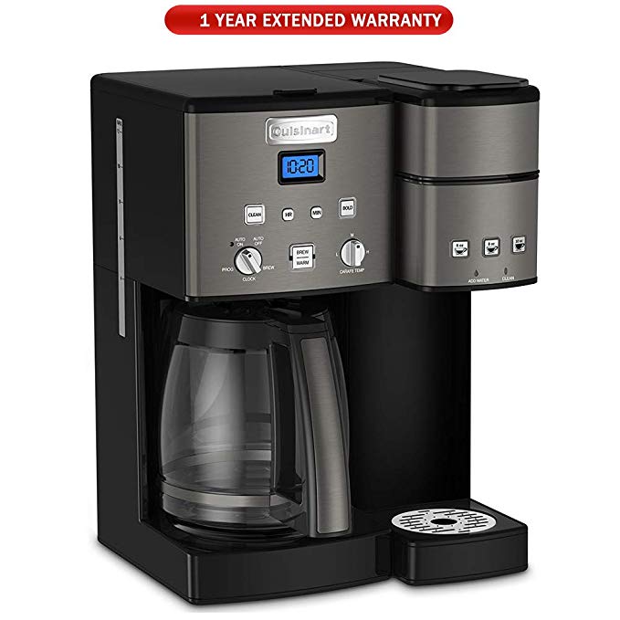 Cuisinart SS-15 12-Cup Coffee Maker and Single-Serve Brewer, Black with Extended Warranty